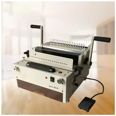 Electric Desktop 4 In 1 Punching Machine And Spiral Wire Coil Comb Binding Machine Equipment
